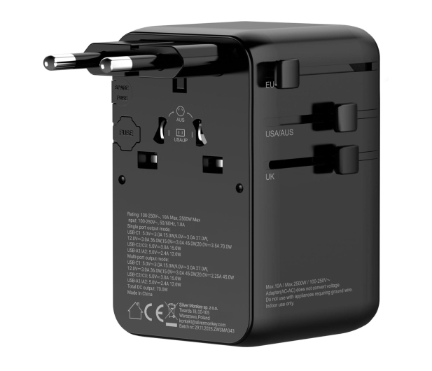 SILVER MONKEY Adapter podróżny Smart Travel 70W PD SMA343 - 1417255 - zdjęcie 5